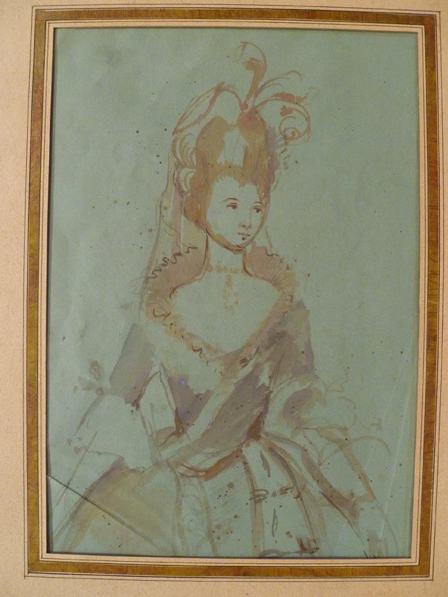 JULIAN LEOPOLD BOILLY C1850   ORIGINAL GOUACHE Mademoiselle Avec