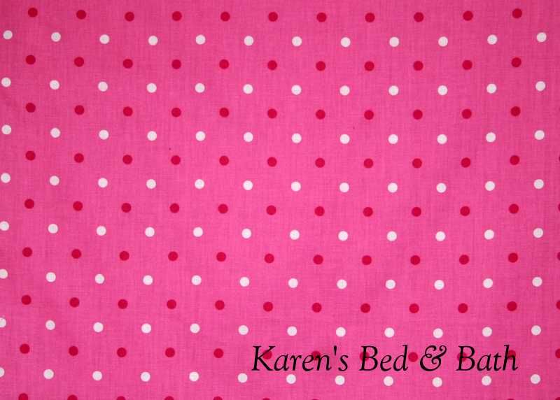 Teen Love Valentine Day Pink White Polka Dots on Pink Curtain Valance