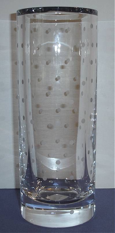 Kate Spade Larabee Dot Cylinder Vase 10H Crystal New