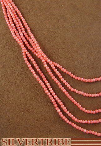 Navajo Jewelry Pink Coral 12 Karat Gold Filled Necklace