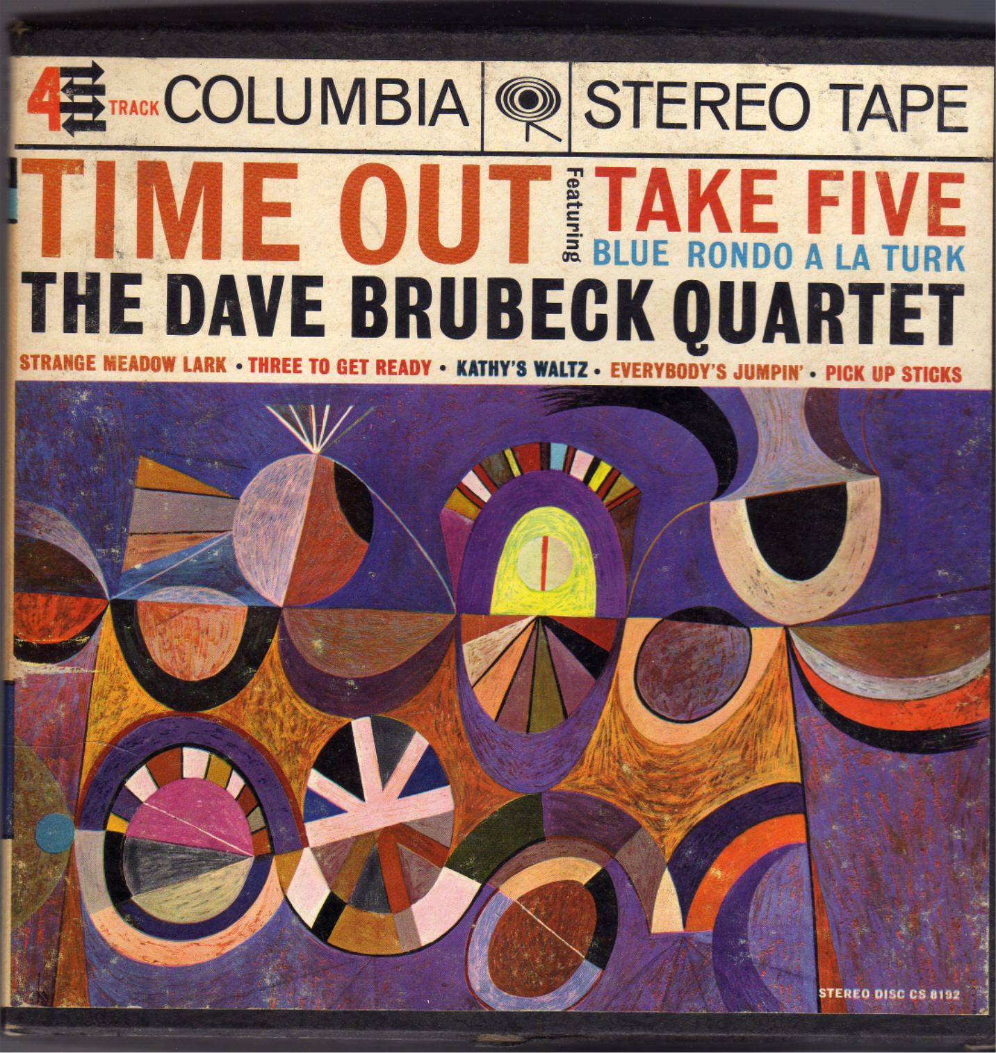 Time Out Dave Brubeck Quartet Reel to Reel Tape 4 Track 7 1 2 IPS