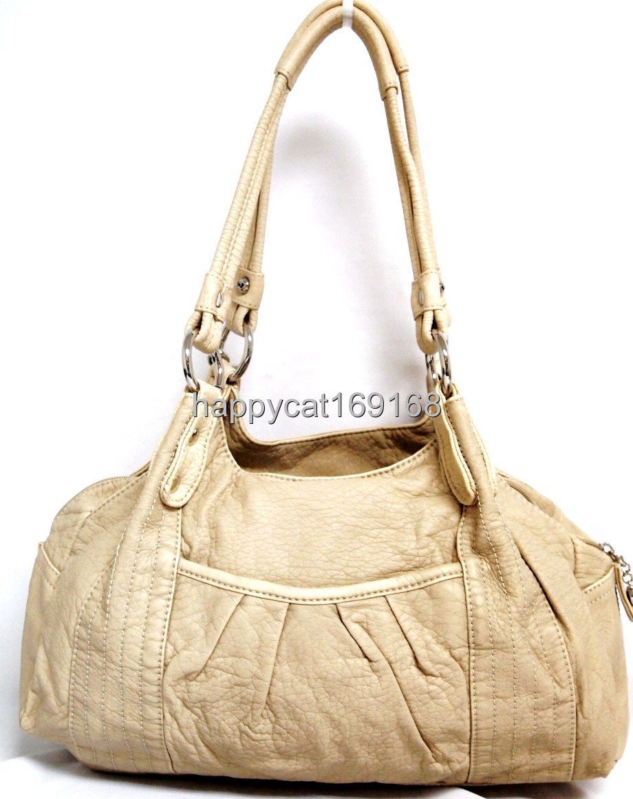 Kathy Van Zeeland Cosmo Swagger Satchel Smokey Almond