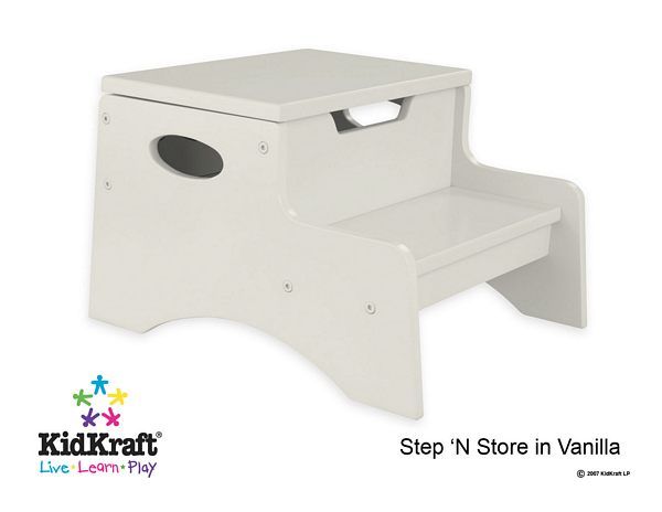 KidKraft Toddler Wooden Store Kid Step Stool Vanilla