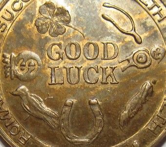 Vintage 1960s Clown Seaway Kiddieland Massena NY Good Luck Love Medal