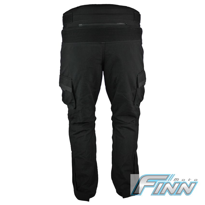 Black Cargo Cordura Kevlar Motorcycle Waterproof Pants