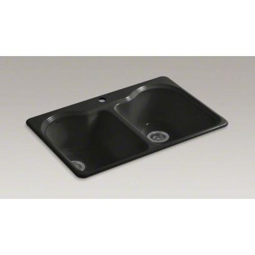 Kohler Hartland Top Mount Double Bowl Kitchen Sink with Single Faucet