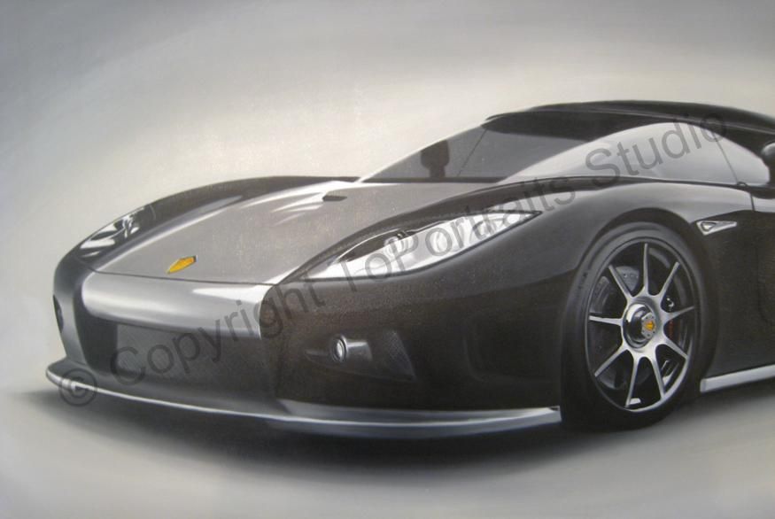 Koenigsegg CCX Black SA 2006 Canvas Oil Art Painting