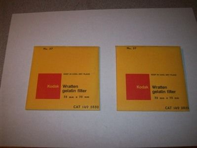 Kodak Wratten 57 Gelatin 75mm 3 x 3 Filter Mint Very Nice Filters