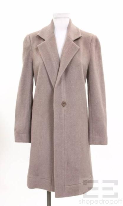 Agence Blush Grey Wool Silk Single Button Coat Size 4 New