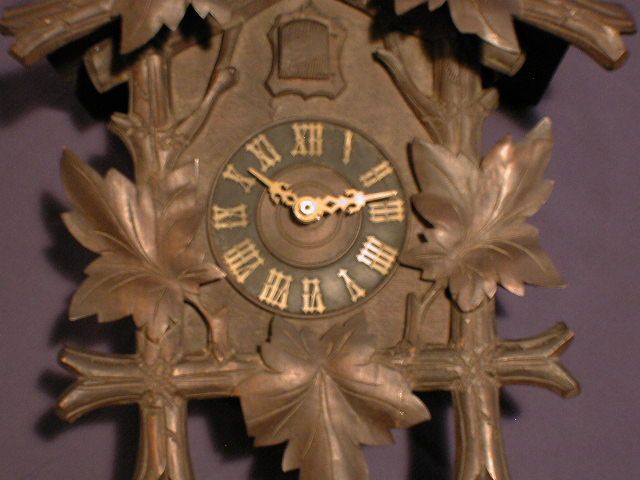 Vintage Cuckoo Clock Germany Black Forest for Restore Repair Wood Hand