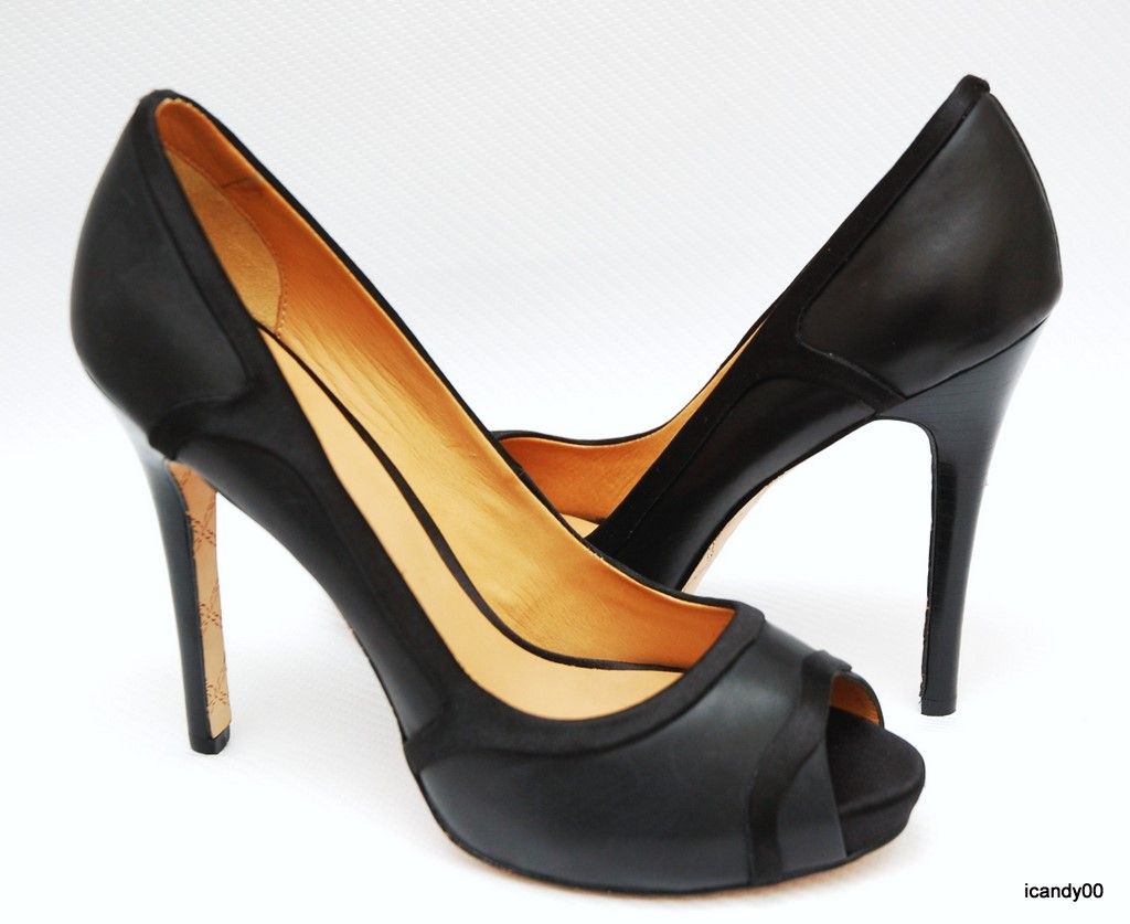 275 L A M B Leighton Open Toe Pump Heel Black 9 5