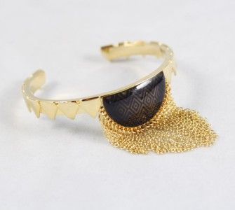 House of Harlow 1960 Tasseled Crescent Cuff Smokeyepoxy