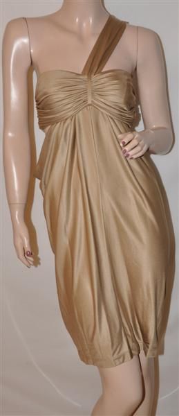 Laila Azhar Silk One Shoulder Drape Dress Size S