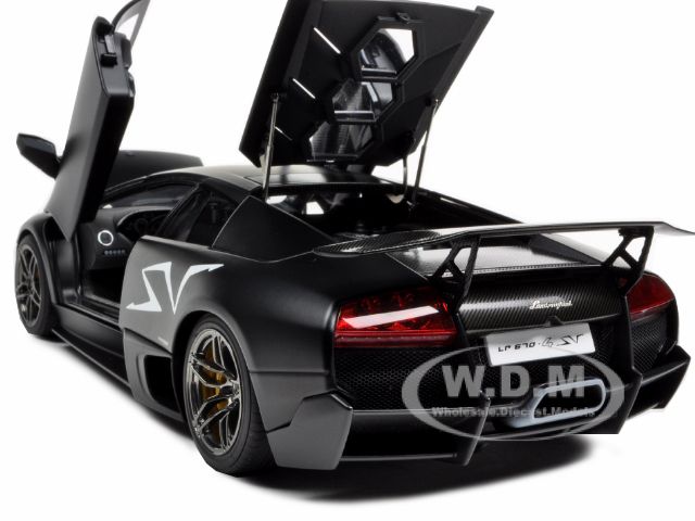 2009 Lamborghini Murcielago LP670 4 SV Matt Black 1 18 Autoart 74618