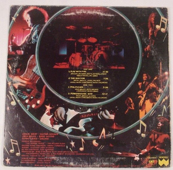 West Bruce Laing Live N Kickin 1974 LP EX