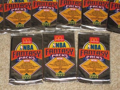 Lot of 10 Ultra RARE 1992 93 McDonalds Upper Deck SEALED NBA Foil