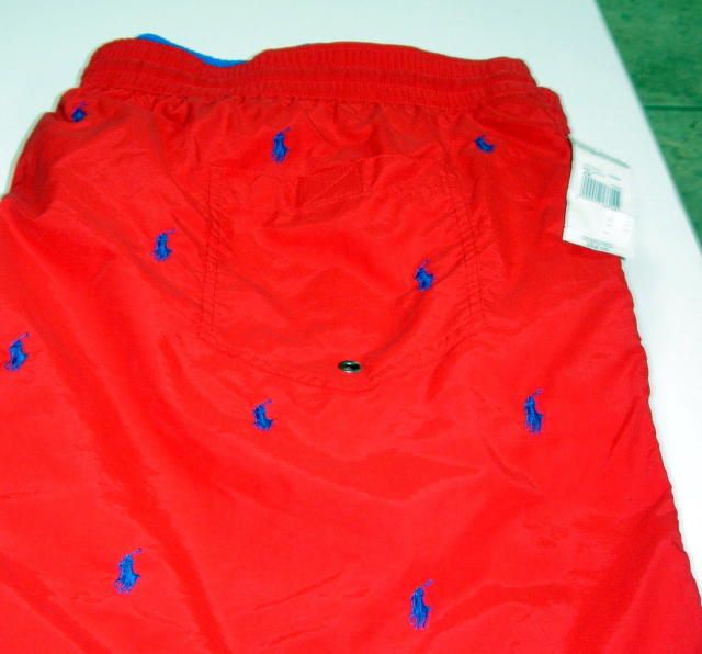 Polo by Ralph Lauren Mens Swim Shorts Red 1x Big