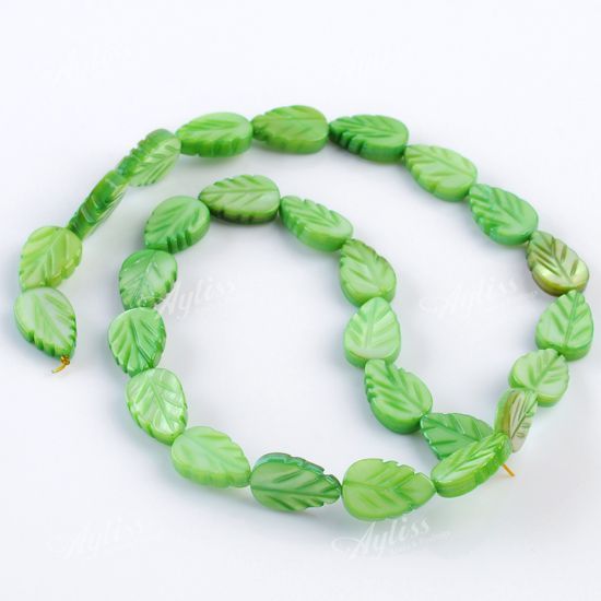 of Pearl Shell Leaf Shape Loose Charm Beads Jewelry Making DIY
