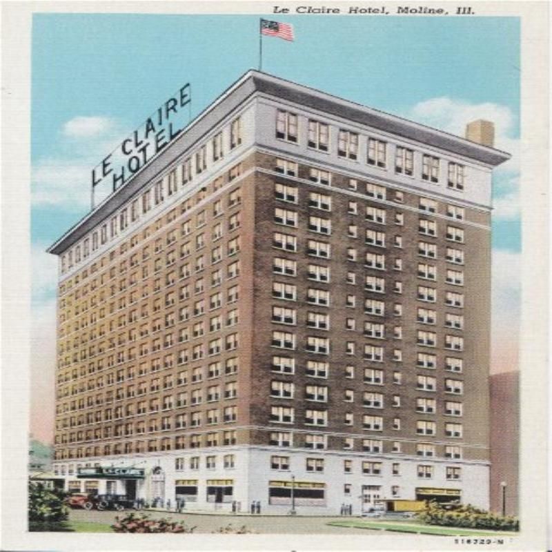 Moline Illinois Le Claire Hotel Postcard