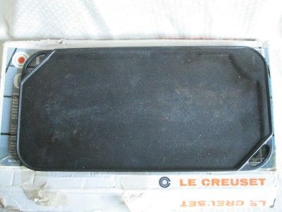 Le Creuset Giant Grill Pan Griddle Black Reversible with Original Box