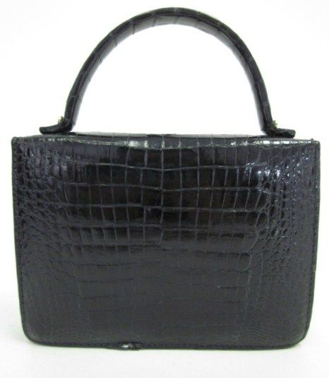Lederer Black Crocodile Small Tote Bag Handbag