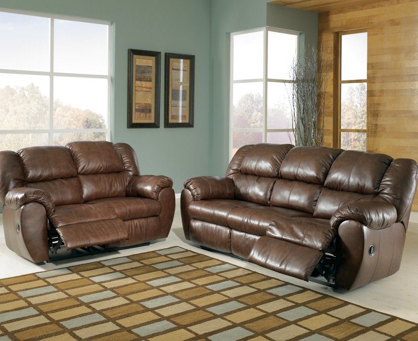 Family Sonoma Saddle Reclining Leather Sofa Loveseat