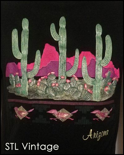 Vtg 80s 90s Rad Awesome Puffy Graphic Logo Arizona T Shirt Road Runner