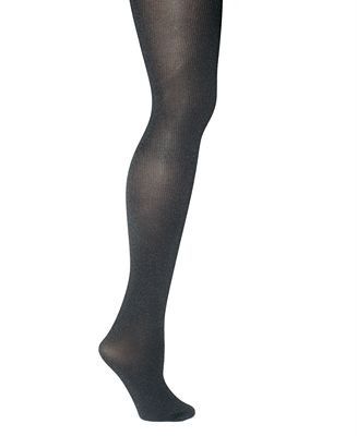 Hue Womens Legwear Sparkle Rib Tight with Control Top Black