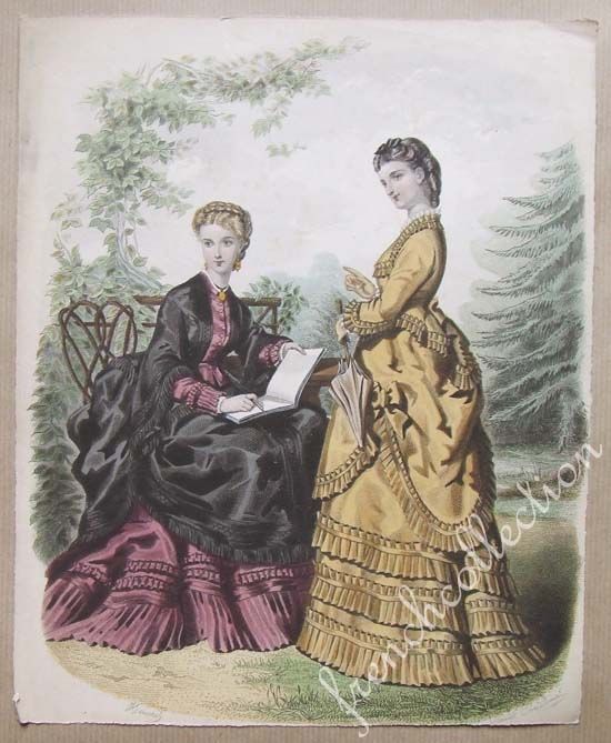 Antique French Fashion Plate Anais Toudouze Orig C1870