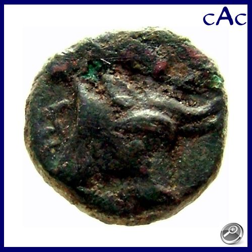 CAC Lesbos Mytilene AE9 Head of Apollo Bulls Head Caduceus CA 400 350