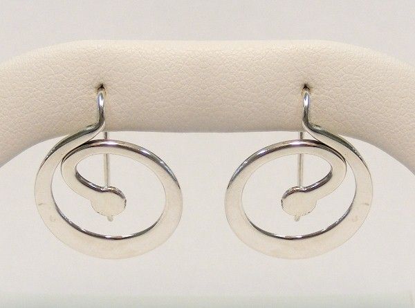 Ed Levin Sterling Silver Elegant Swirl Dangle Designer Earrings