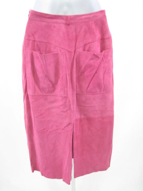 Lina Lee Pink Suede Knee Length Pencil Skirt Sz S