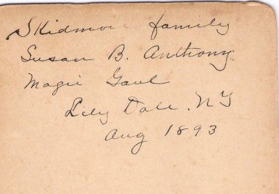 Susan B Anthony Lily Dale Spiritualist Womens Suffrage 1893 RARE