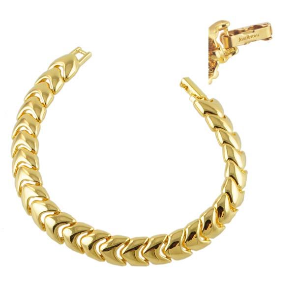 Joan Rivers 14kt Gold EP Glossy Flex Link Bracelet