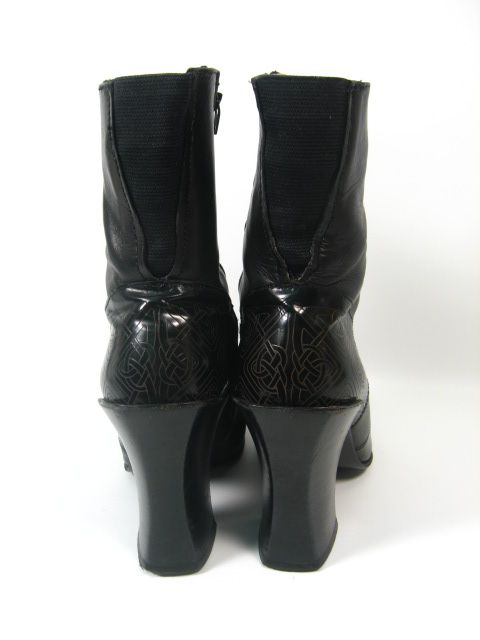 Michael Perry Black Leather Ankle Boots Heels Shoes 7