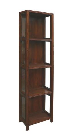 Chinese Elm Wood Glass Narrow Display Cabinet WK2012