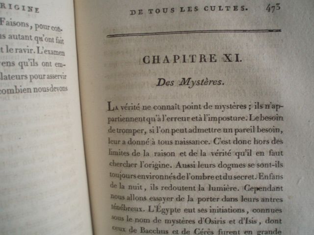 1820 Dupuis Origine de Tous Les Cultes French Français