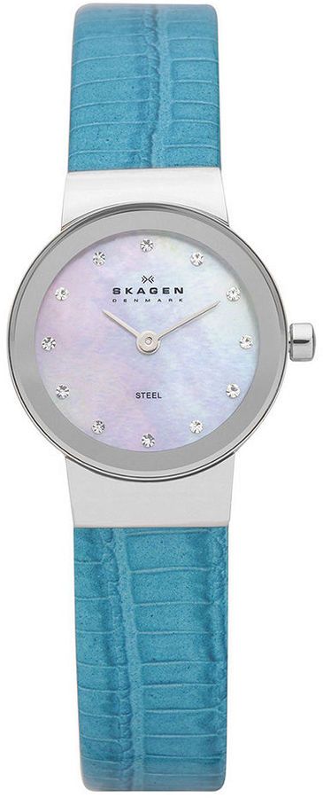 Skagen Denmark Turquoise Leather Ladies Watch 358XSSLI8A1 New Low