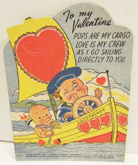 Rosen Valentine Lollipop Holder Card Cupid Boy Boat