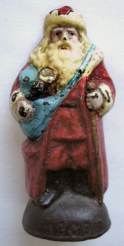 Santa Claus Pere Noël Saint Nicolas Cast Iron 1909 France Antique