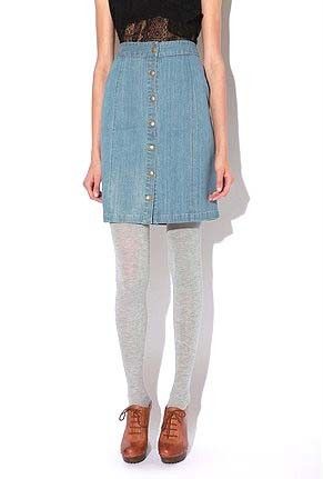 Sz 0 2 Fletcher by Lyell Urban Outfitters Snap Front Denim Skirt
