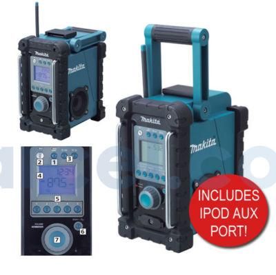 Makita Site Radio BMR100 240V 9 6 24V Aux iPod Port