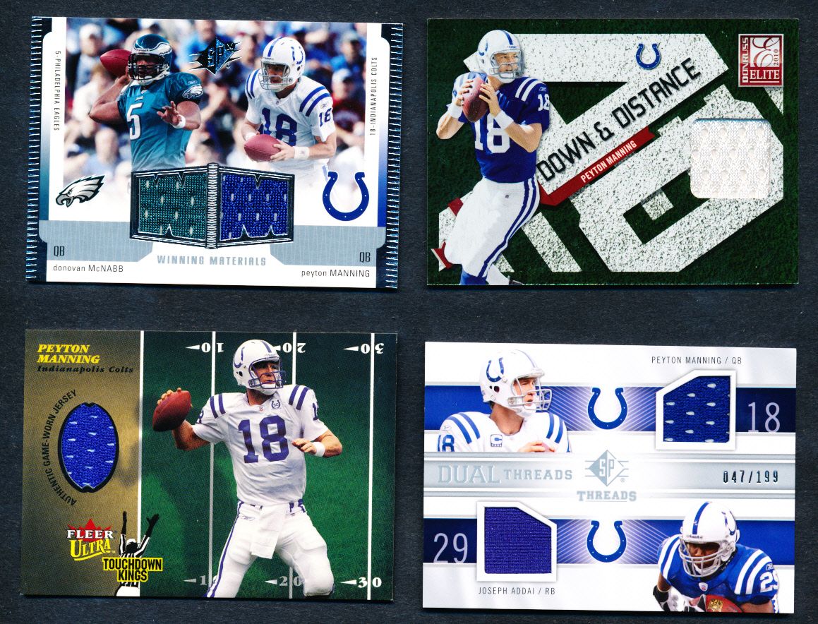 Lot of 8 2003 2010 Peyton Manning Game Worn Used Jersey Dual Ed 125