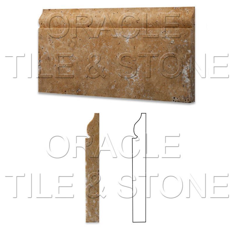 12 Gold Yellow Travertine Malibu Baseboard Trim