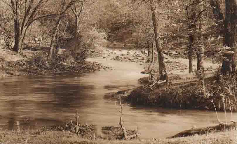 XA953 RPPC St James MO Maramec Springs 1924 Hiker Girl