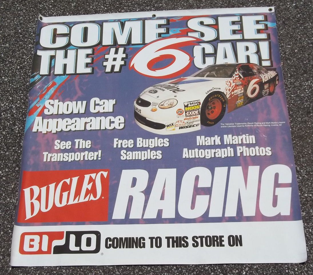 1999 Mark Martin Bi Lo Store Banner Promoting Car Appearance