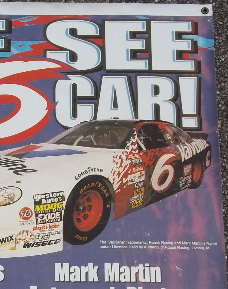 1999 Mark Martin Bi Lo Store Banner Promoting Car Appearance