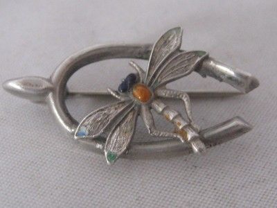 Antique Art Deco Silver Wishbone Dragonfly Brooch Free P P UK