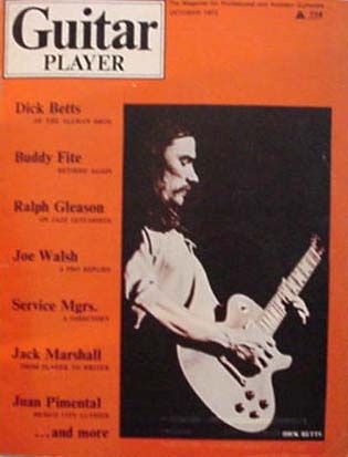 guitar player magazine october 1972 dick betts rare allman bros