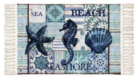 Starfish Seahorse Shell Beach Sea Mat Area Rug